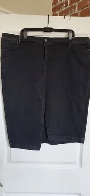 Marina Rinaldi por Ashley Graham $190 falda vaquera negra talla MR29 / US 20W Foto 1 de 4