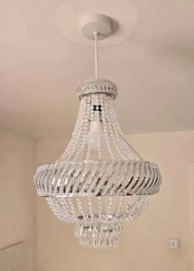 Französischer Empire Deckenlampenschirm klar Kristall Acryl Schmuck Tropfen Pendelleuchte - Bild 1 von 20