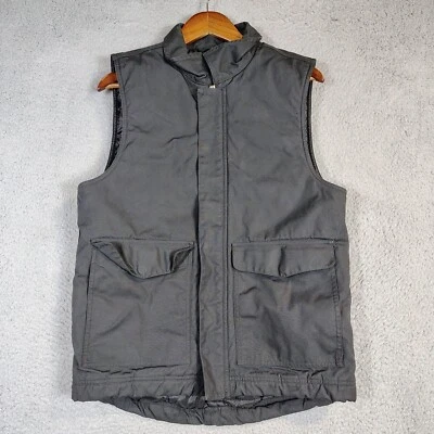 Мужской жилет Madewell маленький серый вощеный хлопок холщовый на молнии Primaloft уличный зимний - Изображение 1 из 4