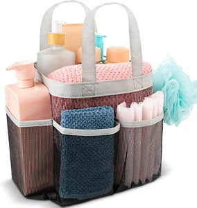 Mesh Shower Caddy Bag - Collapsible, Portable Bathroom Organizer for Travel, Gym - Picture 1 of 6