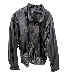 Men's Leather Jacket Large Heavy Duty Vintage Leather - Picture 1 of 4