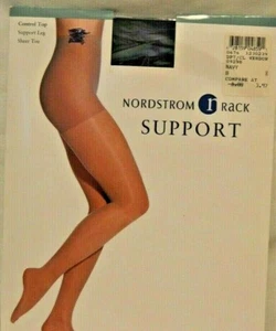 Pantimedias de control de soporte de rack Nordstrom punta superior transparente azul marino talla B (NS10) - Imagen 1 de 2