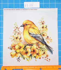 Bloque de acolchado de costura panel tela 100 % algodón canario 8"x8" A111 - Imagen 1 de 2