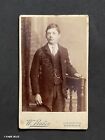 CDV Young Man Striped Tie, by Baker Birmingham Antique Victorian Fashion Photo