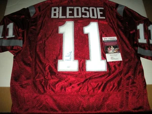 MAGLIA NIKE DREW BLEDSOE WASHINGTON COUGARS JSA/COA FIRMATA CON LICENZA UFFICIALE - Foto 1 di 2