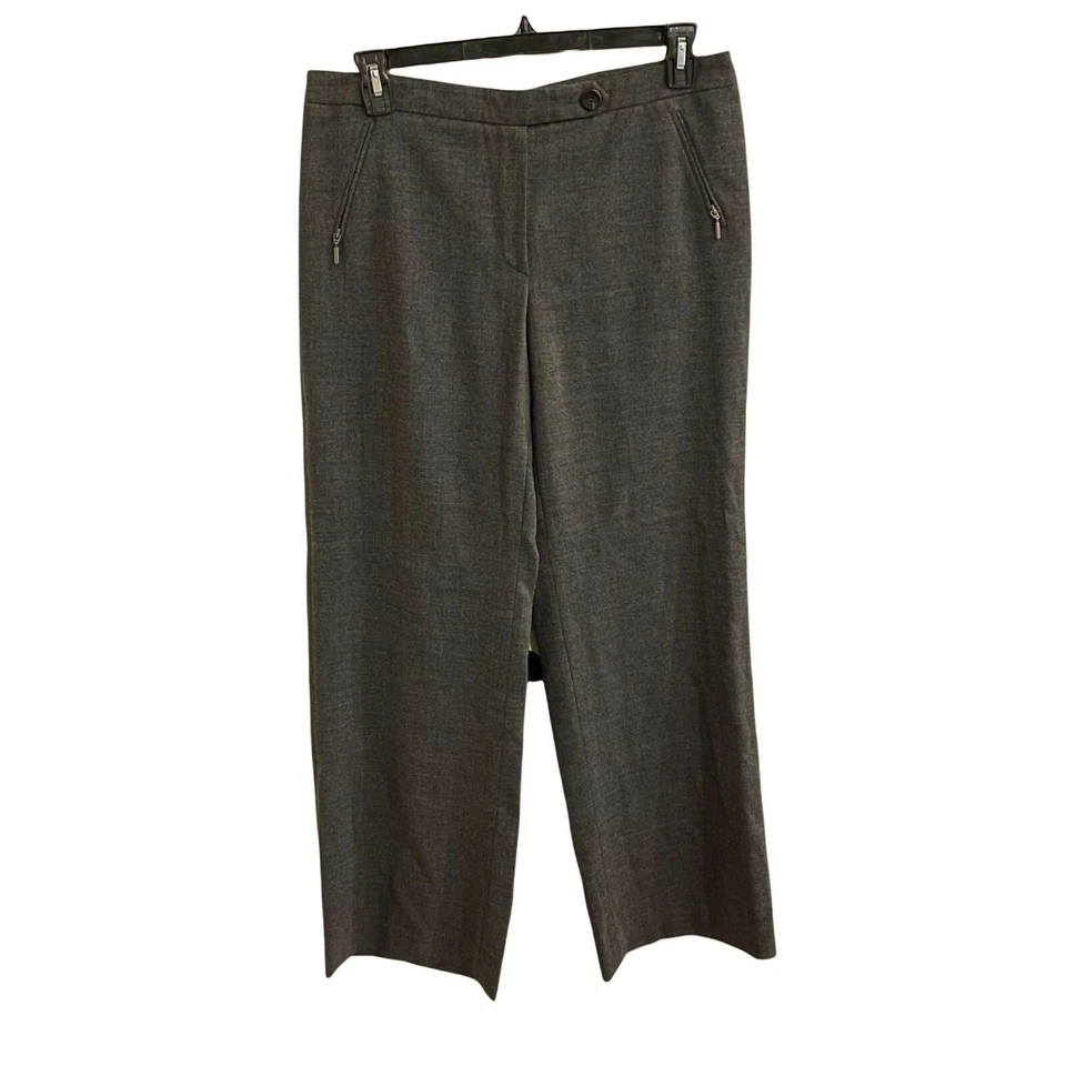 Pantalones de vestir Armani Collezioni traje pantalón recto lana cremallera bolsillos pliegue lateral M Foto 1 de 4