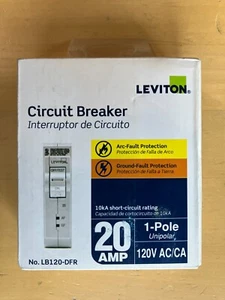 Leviton LB120-DFR Standard 1-Pole 20A Plug-In Circuit Breaker - Picture 1 of 4