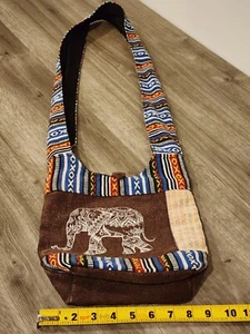 Elephant Tote Bag purse handbag shoulder bag Tote Bag *COTTON *MADE IN NEPAL - Picture 1 of 6