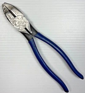 Alicates de corte lateral vintage Klein Tools 201-8NE 8" estilo Nueva Inglaterra empuñaduras azules - Imagen 1 de 14