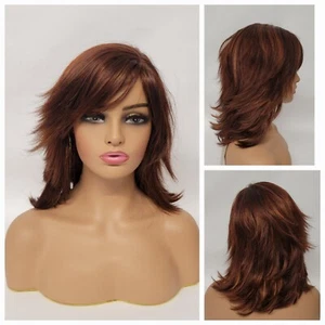 Layered Wind Blow Wavy Wig Mixed Aurbun Bangs Daily Natural RENAISSANCE PARIS - Picture 1 of 12