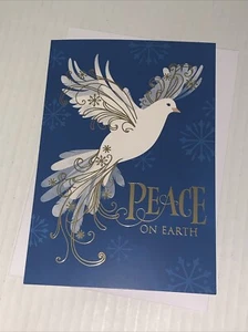 Tarjeta de Navidad Hallmark: Paloma Blanca Fénix Paz en la Tierra Belleza Paz y Maravilla - Imagen 1 de 5