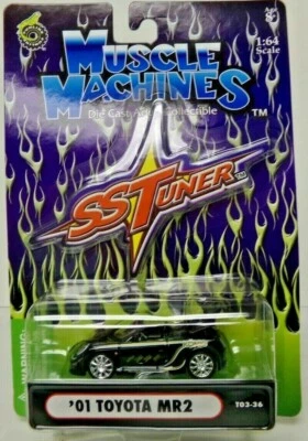 2001 TOYOTA MR2 '01 BLACK 1/64 MUSCLE MACHINES 1:64 IMPORT SS TUNER T03-30 - Image 1 of 2