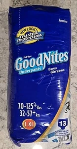 Vintage L-XL Jumbo Goodnites Pull-Ups Underpants 2004-2007 Boys 13 Count BMX - Picture 1 of 6