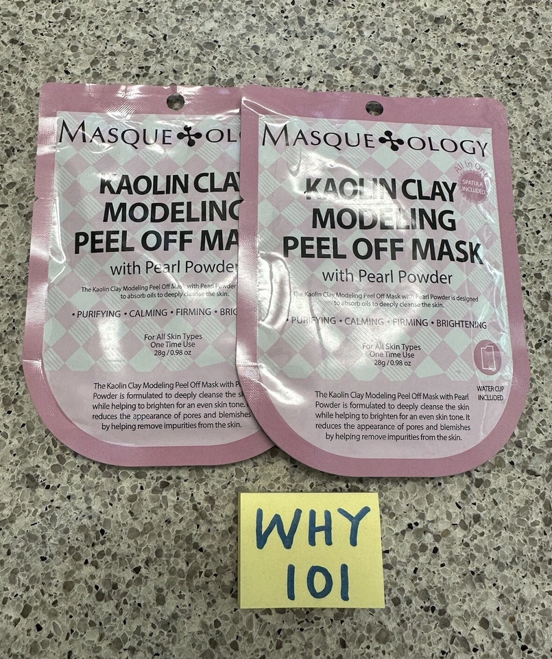 Set of 3 Masqueology Kaolin Clay Modeling Peel off Mask