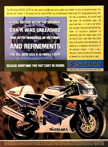 1996 SUZUKI GSX-R750 MOTORCYCLE—VINTAGE MAGAZINE ADVERTISEMENT—ORIGINAL PRINT AD - Picture 1 of 1