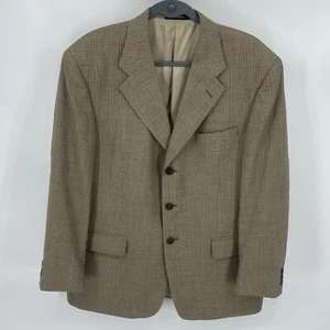 VTG Givenchy Monsieur Worsted Wool Suit Sport Jacket Blazer Houndstooth Sz 42R - Picture 1 of 16