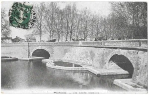 TOULOUSE 31 Les Ponts Jumeaux CPA animée écrite à Melle Jouven de Gaillac 1909 - Imagen 1 de 2