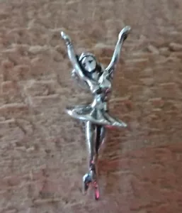 Sterling Silver 3D 26x11mm Ballerina Ballet Dancer arms up Charm! - Picture 1 of 4