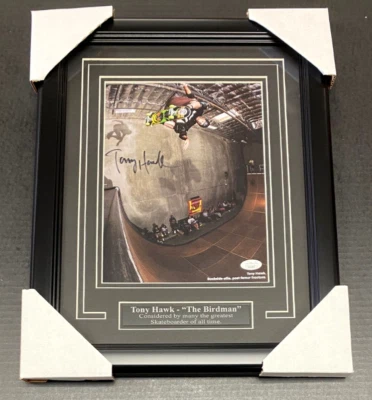 TONY HAWK HALF PIPE Skateboard SIGNED AUTOGRAPHED 8X10 FRAMED PHOTO JSA COA - Image 1 of 3