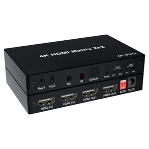 2X2 HDMI Ver 2.0 4K True Matrix Switch Splitter 2 In 2 Out Display W/ Remote - Picture 1 of 4