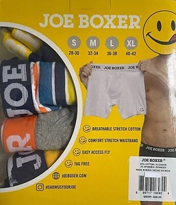 New Joe Boxer Men's 4 Pack 95% Cotton Stretch Boxer Briefs S M L XL Reg. $38 - Picture 1 of 8