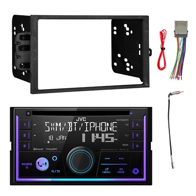 Receptor de CD JVC Doble DIN Bluetooth, Kit de Instalación de Radio, Arnés, Adaptador de Antena Foto 1 de 4