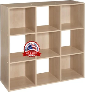 9 Cube Modern Storage Organizer Bookshelf Office Living Room Shelf Large Birch - Picture 1 of 8