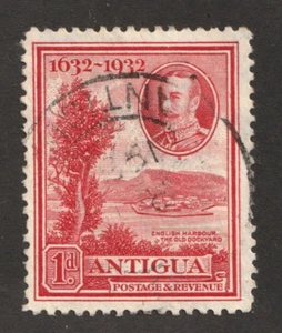 1932 Antigua - Sc# 68 - 1 Penny, KGV. Old Dockyard English Harbour - Used Cv$9 - Picture 1 of 1