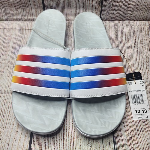 Sandali Adidas Uomo Adilette Comfort Slides Bianco Taglia 12