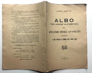 ALBO DEGLI AVVOCATI APPELLO BARI 1927 cressati - Picture 1 of 1