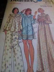 Cottagecore Country Long Nightgown Sewing Pattern Butterick 3960 Size M Uncut - Bild 1 von 6
