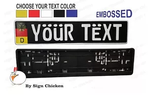 Maßgeschneidertes europäisches deutsches Nummernschild - Passen Sie Ihr Schild an - WÄHLEN SIE TEXTFARBE - Bild 1 von 1