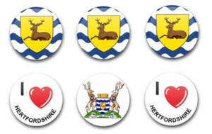 INSIGNIAS DE BOTÓN 25MM 1" HERTFORDSHIRE X6 - Imagen 1 de 1