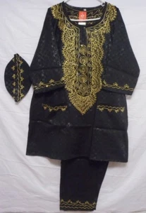 Dashiki Men's Shirt African Ethnic Rayon Brocade traditional 3pcs set  One Size - Picture 1 of 2