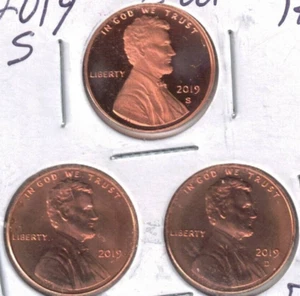 2019-S San Francisco Proof Lincoln Shield With BU P & D One Cent ( 3 Coin Set)! - Picture 1 of 2