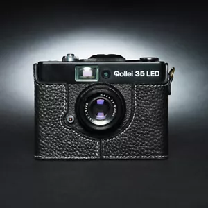 Funda protectora de cuero genuino hecha a mano con media cámara para Rollei 35 LED - Imagen 1 de 12
