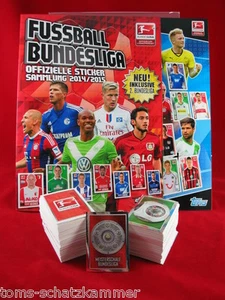 Topps Bundesliga 13/14 + 14/15 alle 2 Sätze komplett + Album Sticker Penny Markt - Picture 1 of 3