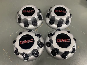 (4) 03-24 GMC Savanna 2500 Van 8 Lug Steel Wheel OEM Silver Center Caps - Picture 1 of 17