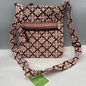 Vera Bradley Purse: Burgundy Crossbody Bag Medallion Pattern Floral Retried - Picture 1 of 6