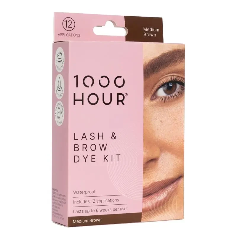 Eyelash & Brow Dye Kit 1000 Hour 12 Applications 6 Weeks Lasting Medium  Brown - Image 1 of 4