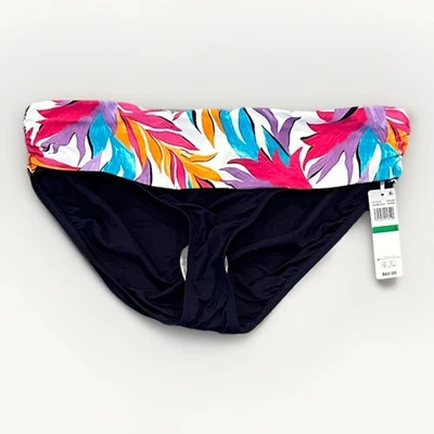 Parte inferior de bikini Anne Cole estampado blanco, diseño plegable, L Foto 1 de 4