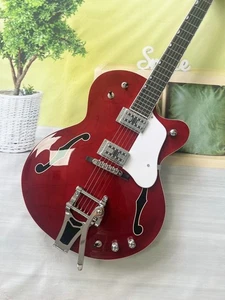 Newhollow electric guitar red mahogany body chrome hardware 6 strings - Picture 1 of 16