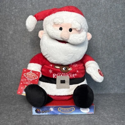 DAN DEE Light-Up Singing 11" Santa Claus Plush "Rudolph Red Nose Reindeer" NEW - Image 1 of 4