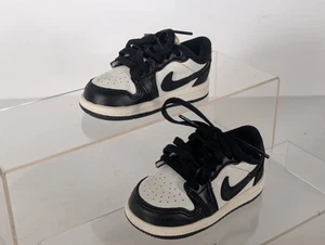 NIKE JORDAN 1 RETRO LOW OG TD Sail Black Dark Mocha Kids Shoes SZ 3.5 FQ5435 102 - Picture 1 of 9