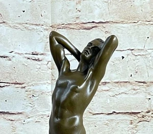 Hand Made Bronze Statue Nude Male Gay Interest VERY RARE ORIGINAL FIGURINE DECOR - Picture 1 of 5