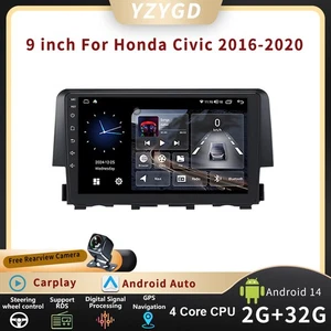 Radio de coche estéreo automático para Honda Civic 2016-2020 CarPlay Android GPS pantalla de navegación - Imagen 1 de 17