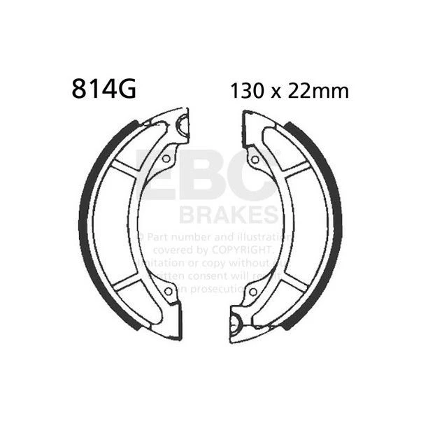 Conjunto de sapatas de freio ranhuradas EBC traseira direita para KTM GS 250 1984 - Imagem 1 de 1