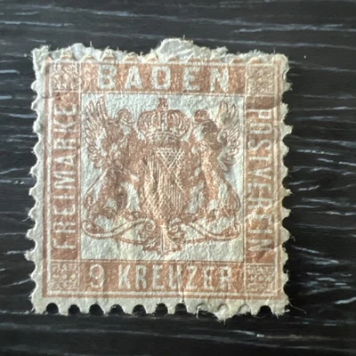 German States - Baden 1862-65 Bister #23A Mint Hinged 8X966 - Image 1 of 2