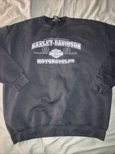 Vintage Y2K ‘00 Harley Davidson Double Sided Crewneck Sweatshirt Size XL - Picture 1 of 5