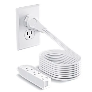 Cable de extensión de enchufe plano de 15 pies listado por UL 16/3 SPT 3 1625W tira de alimentación con 3 salidas - Imagen 1 de 7